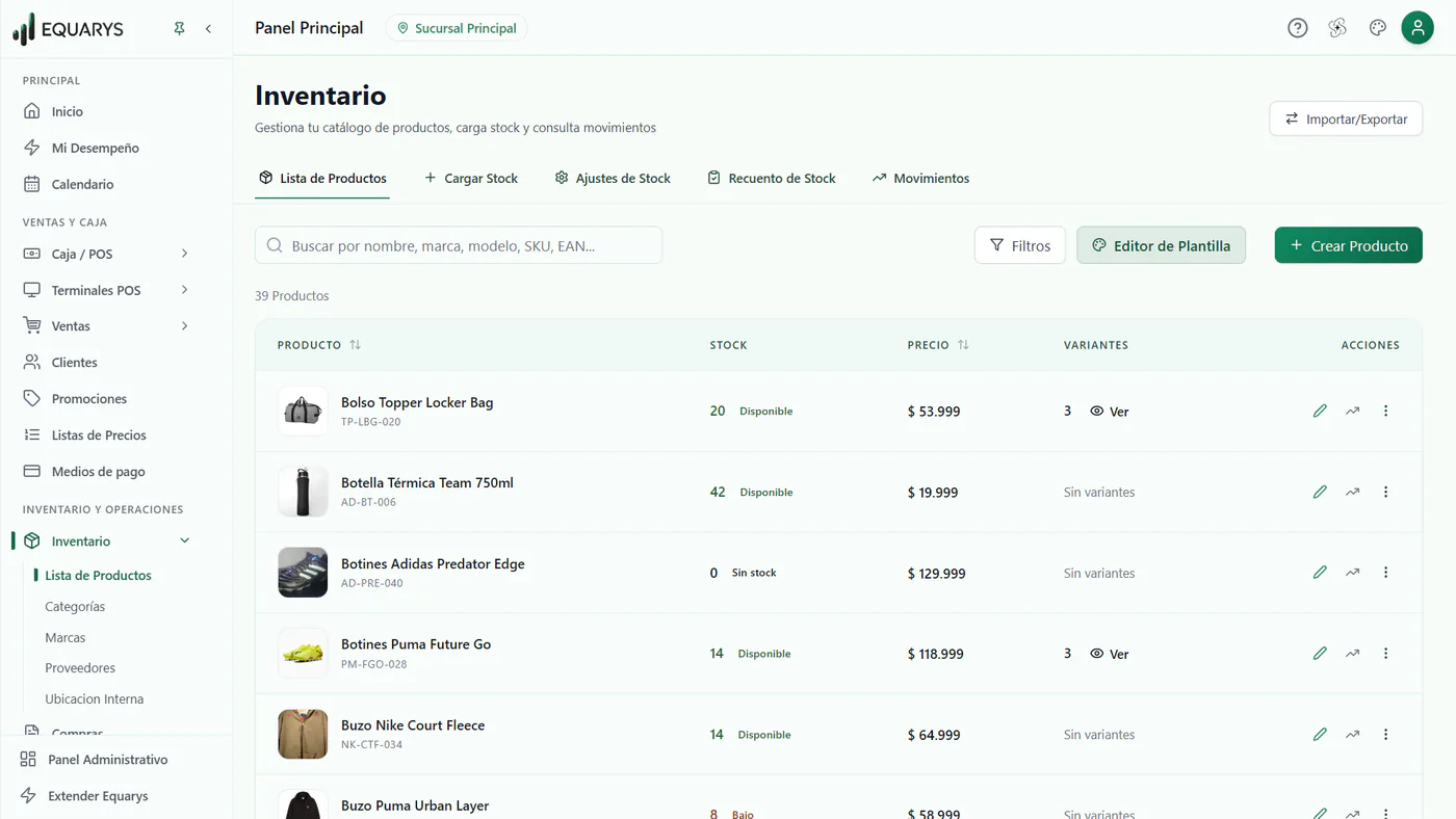 Control de stock en tiempo real — Para almacenes